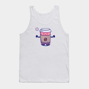 Cute Coffee Cup Meditation Yoga Cartoon Tank Top